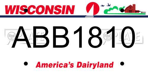 ABB1810 Wisconsin License Plate