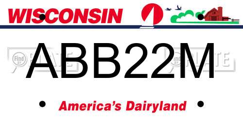 ABB22M Wisconsin License Plate