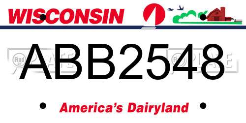 ABB2548 Wisconsin License Plate