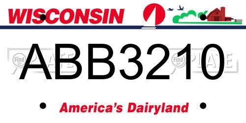ABB3210 Wisconsin License Plate