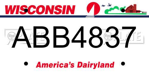 ABB4837 Wisconsin License Plate