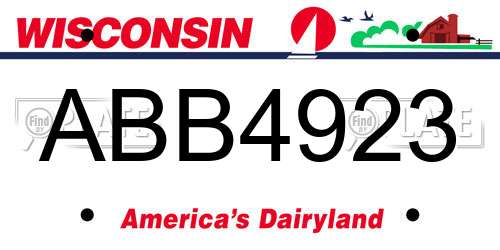 ABB4923 Wisconsin License Plate