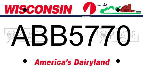 ABB5770 Wisconsin License Plate