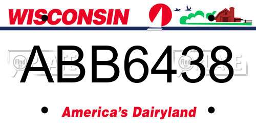 ABB6438 Wisconsin License Plate