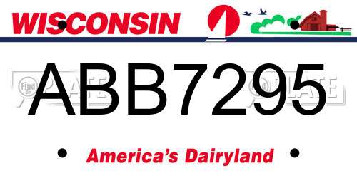 ABB7295 Wisconsin License Plate