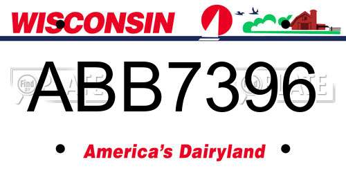ABB7396 Wisconsin License Plate