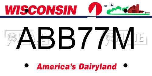 ABB77M Wisconsin License Plate
