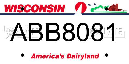 ABB8081 Wisconsin License Plate