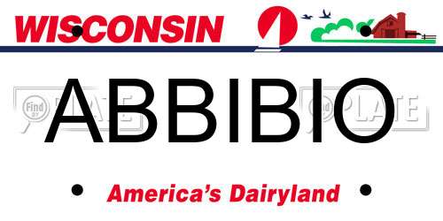 ABBIBIO Wisconsin License Plate
