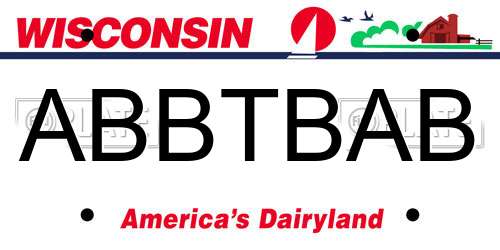 ABBTBAB Wisconsin License Plate