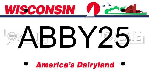 ABBY25 Wisconsin License Plate