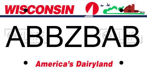 ABBZBAB Wisconsin License Plate