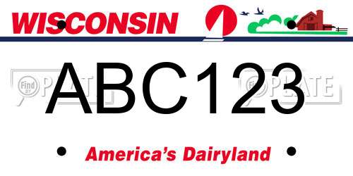 ABC123 Wisconsin License Plate