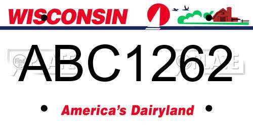ABC1262 Wisconsin License Plate