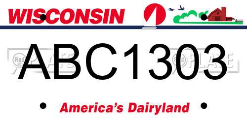 ABC1303 Wisconsin License Plate