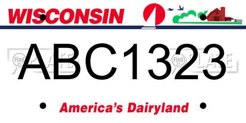 ABC1323 Wisconsin License Plate