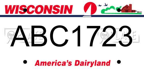 ABC1723 Wisconsin License Plate