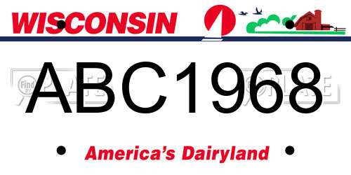 ABC1968 Wisconsin License Plate