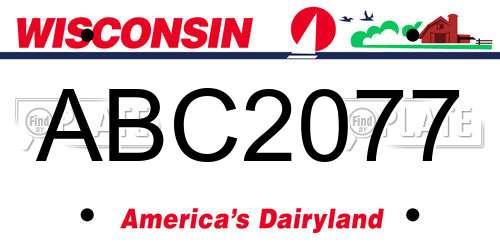 ABC2077 Wisconsin License Plate