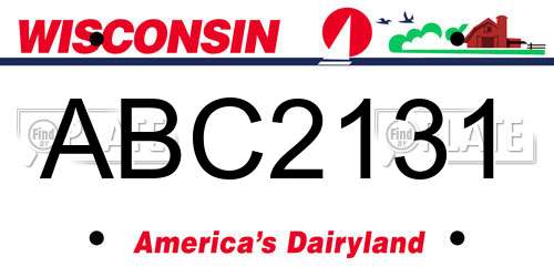ABC2131 Wisconsin License Plate