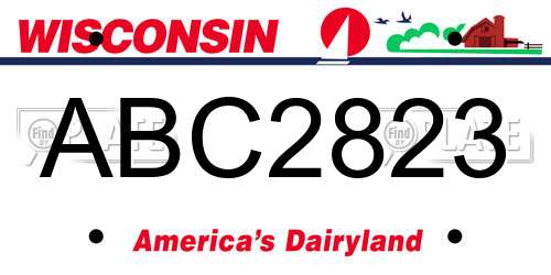 ABC2823 Wisconsin License Plate