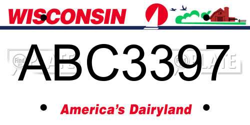 ABC3397 Wisconsin License Plate