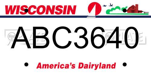 ABC3640 Wisconsin License Plate