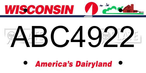 ABC4922 Wisconsin License Plate