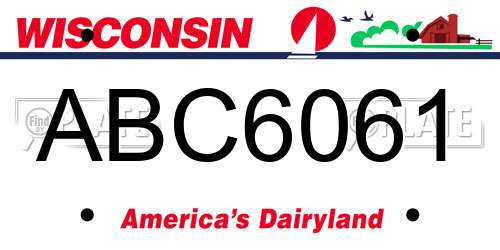 ABC6061 Wisconsin License Plate