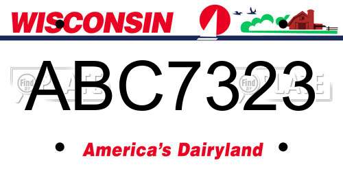 ABC7323 Wisconsin License Plate