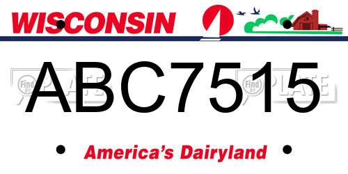 ABC7515 Wisconsin License Plate