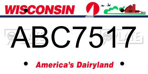 ABC7517 Wisconsin License Plate