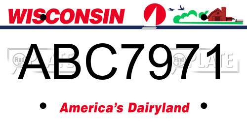 ABC7971 Wisconsin License Plate