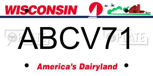 ABCV71 Wisconsin License Plate