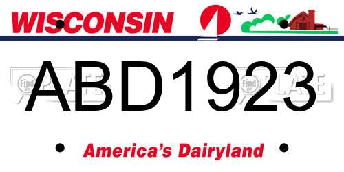 ABD1923 Wisconsin License Plate