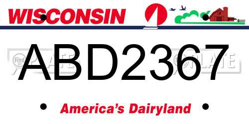 ABD2367 Wisconsin License Plate