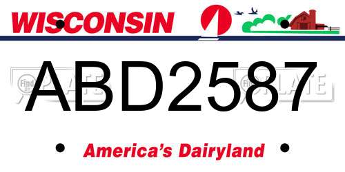 ABD2587 Wisconsin License Plate