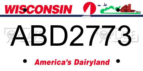ABD2773 Wisconsin License Plate