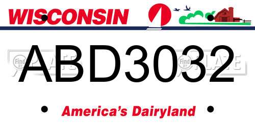 ABD3032 Wisconsin License Plate