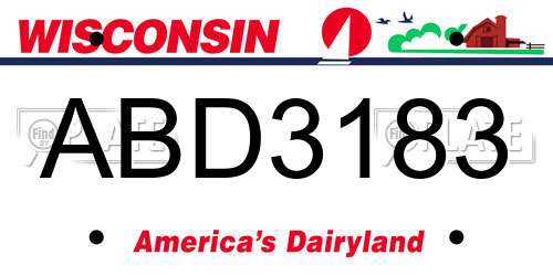 ABD3183 Wisconsin License Plate