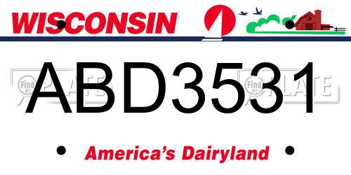 ABD3531 Wisconsin License Plate
