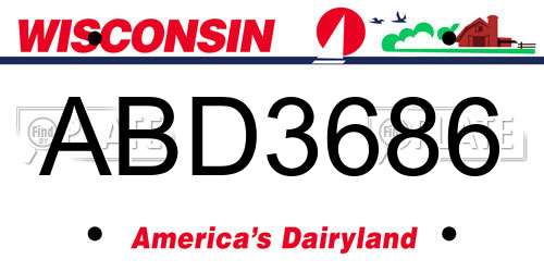 ABD3686 Wisconsin License Plate