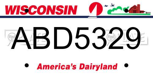 ABD5329 Wisconsin License Plate
