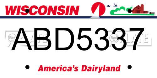 ABD5337 Wisconsin License Plate