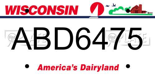 ABD6475 Wisconsin License Plate