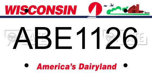 ABE1126 Wisconsin License Plate