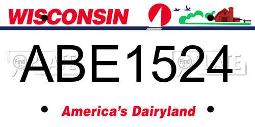 ABE1524 Wisconsin License Plate