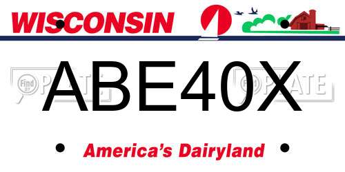 ABE40X Wisconsin License Plate