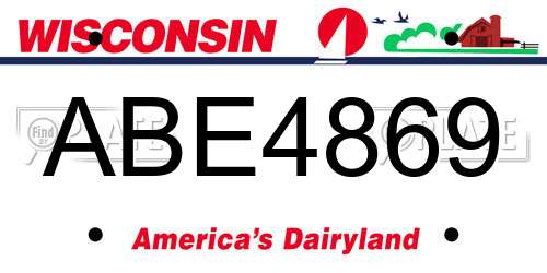 ABE4869 Wisconsin License Plate