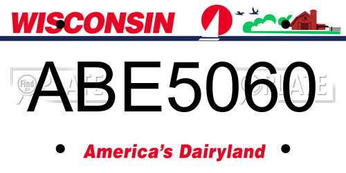ABE5060 Wisconsin License Plate